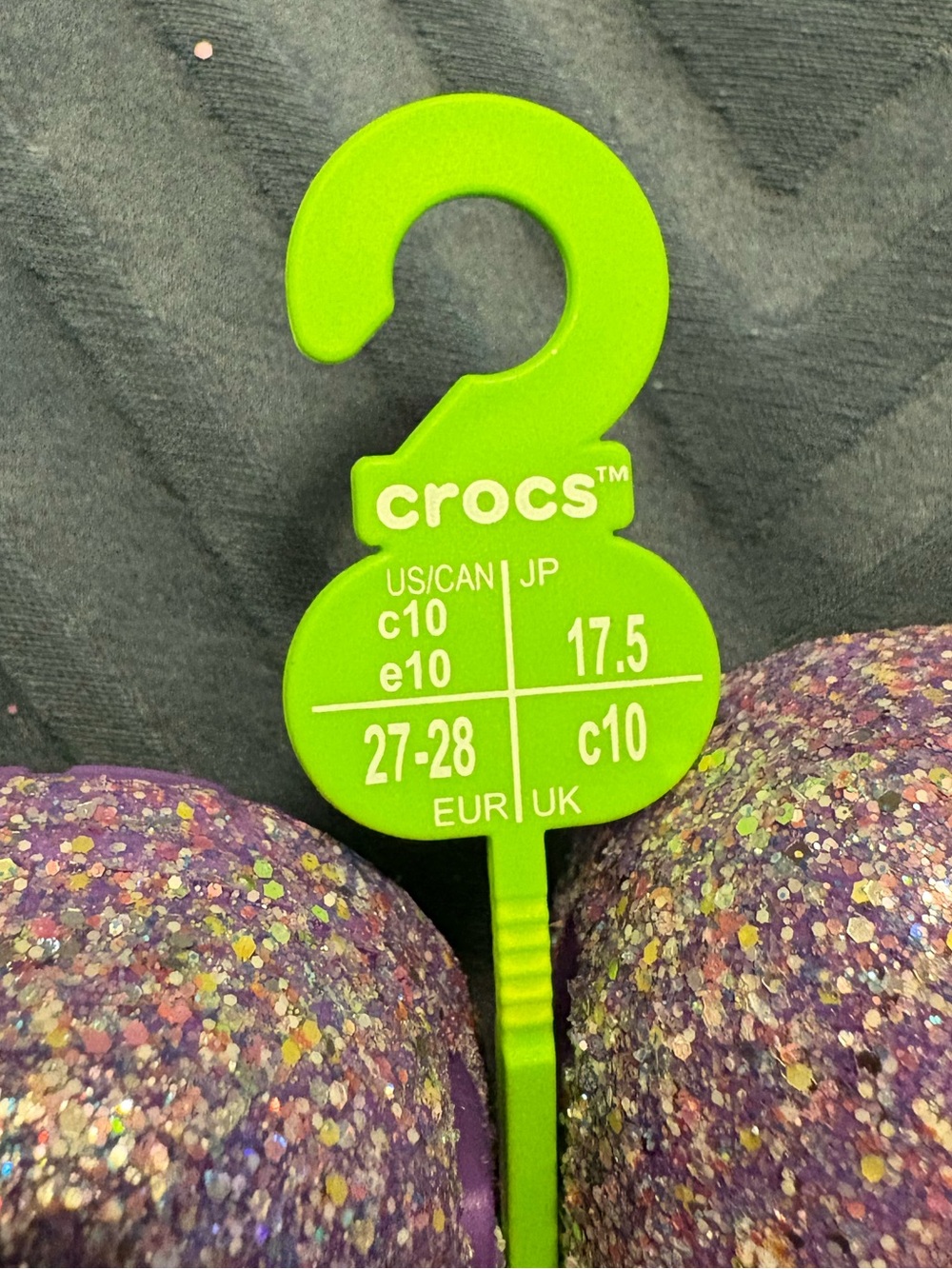 Crocs NWT Toddler Fantasy Chunky Glitter Purple Classic Clog Size 10 - Picture 5 of 6